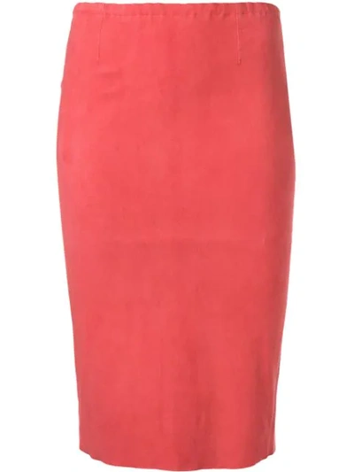 Shop Stouls Gilda Pencil Skirt In Red