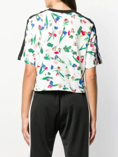 Shop Adidas Originals Cropped Allover Print T-shirt In Multy