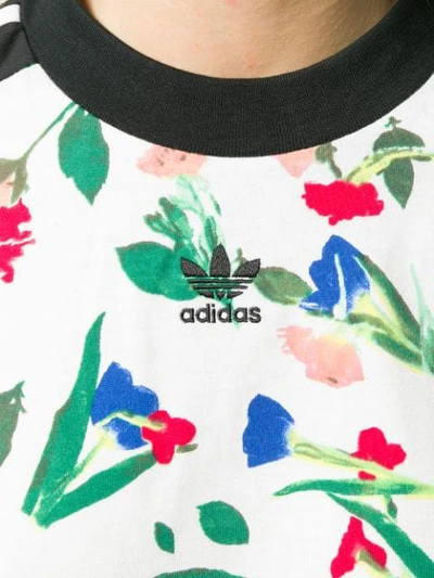 Shop Adidas Originals Cropped Allover Print T-shirt In Multy