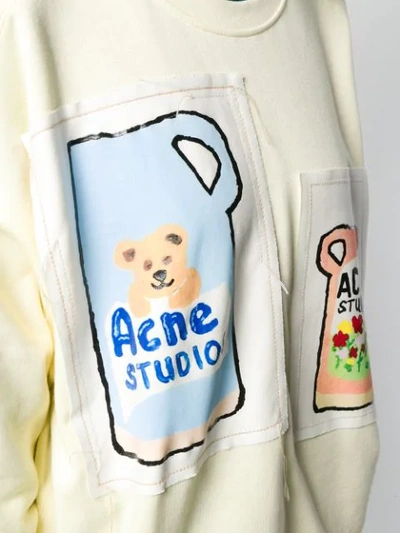 Acne Studios Grant Levy Lucero Stitched Patches Sweatshirt In Yellow |  ModeSens