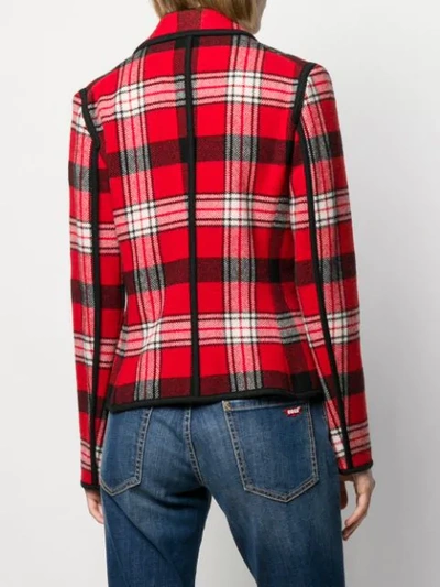 Shop Dsquared2 Tartan Pattern Blazer In Red