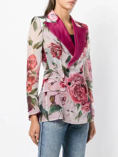 Shop Dolce & Gabbana Floral Printed Jacket In Pink