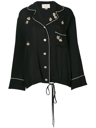 Shop Gucci Embellished Pyjama In 1524 Black
