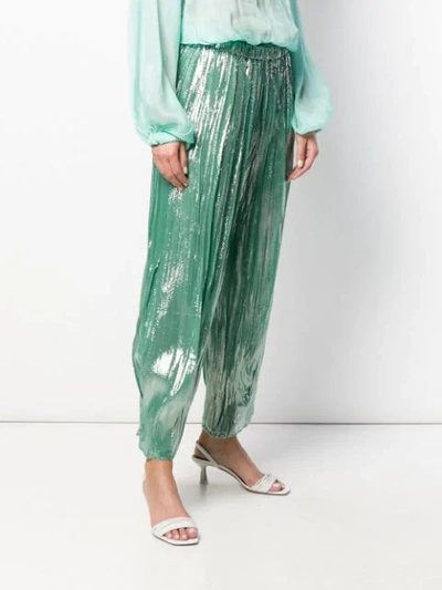 Shop Forte Forte Shiny Harem Trousers In Green