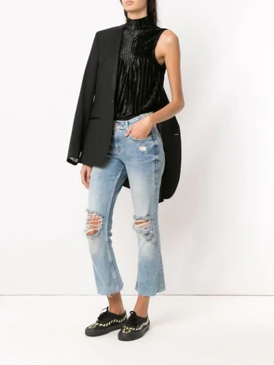 Shop À La Garçonne Velvet Bodysuit In Black