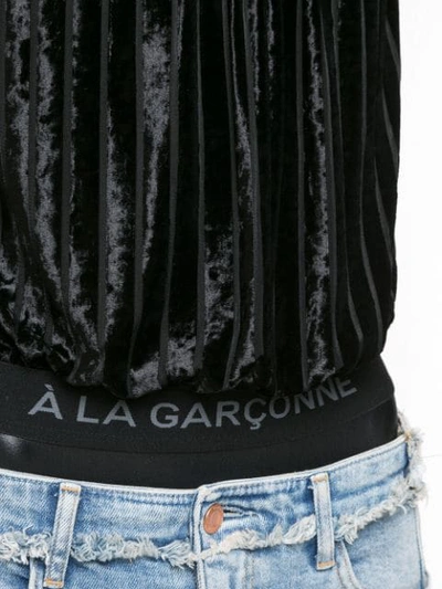 Shop À La Garçonne Velvet Bodysuit In Black