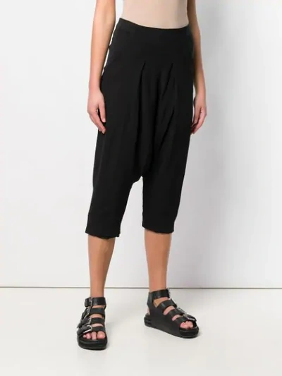 Shop Rick Owens Cropped Sarrouel Trousers In Black