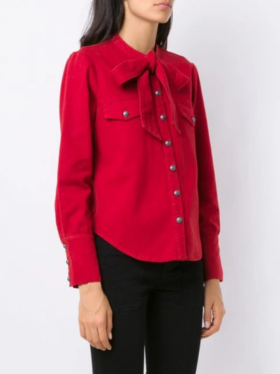 Shop Andrea Bogosian Denim Shirt In Red