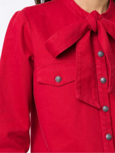 Shop Andrea Bogosian Denim Shirt In Red