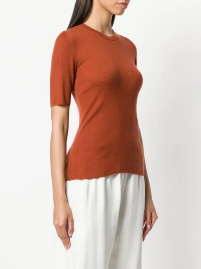 Shop Tory Burch Taylor Ribbed Sweater In Brown