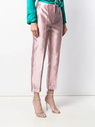 Shop Dolce & Gabbana High-rise Cropped Trousers In Pink
