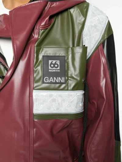 Shop Ganni X 66°north Flot Belted Jacket In Red