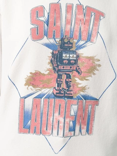Shop Saint Laurent Robot Graphic Sweatshirt - Neutrals