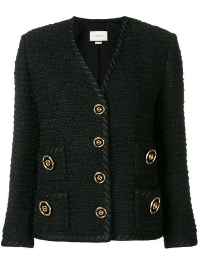 Shop Gucci Bouclé-jacke - Schwarz In Black