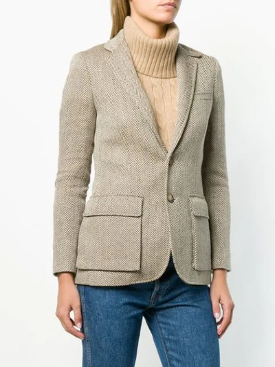 Shop Polo Ralph Lauren Herringbone Jacket - Brown