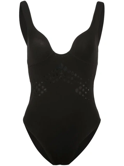 Shop Cynthia Rowley Racy V-neck Swimsuit In Black