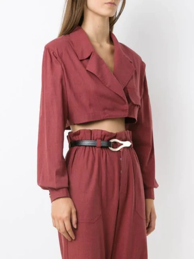 Shop Framed Cropped Jacket In Red