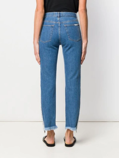 Shop Forte Dei Marmi Couture Side Panelled Fringed Jeans In Blue