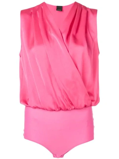 Shop Pinko Sleeveless Bodysuit In Pink