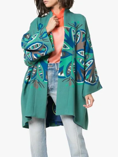 Shop Rianna + Nina Agnes Print Wool Jacket - Green
