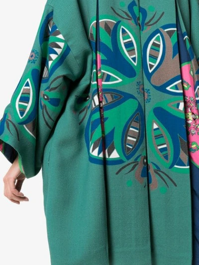Shop Rianna + Nina Agnes Print Wool Jacket - Green