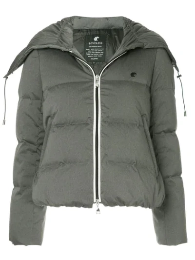 Shop Loveless Zipped Padded Jacket In Grey