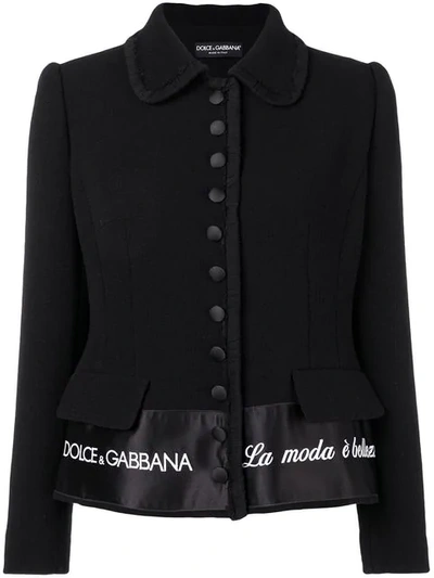 Shop Dolce & Gabbana 'la Moda È Bellezza' Blazer In Black