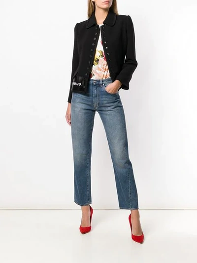 Shop Dolce & Gabbana 'la Moda È Bellezza' Blazer In Black