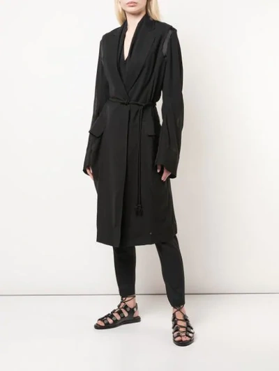 ANN DEMEULEMEESTER OVERSIZED SLEEVE COAT - 黑色