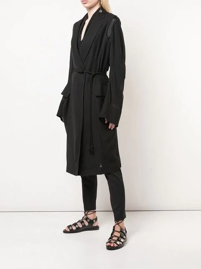 Shop Ann Demeulemeester Oversized Sleeve Coat In Black