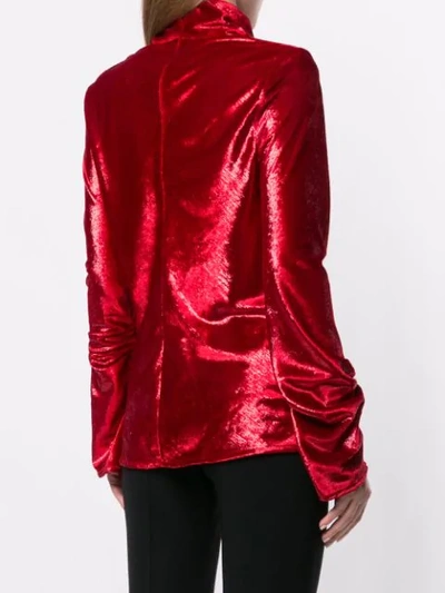 Shop Ellery Cowl Neck Blouse In Red Red