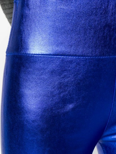 SPRWMN METALLIC LEATHER PANTS - 蓝色