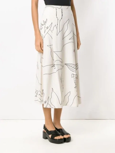 ALCAÇUZ FERRUGEM PRINTED SKIRT - 白色