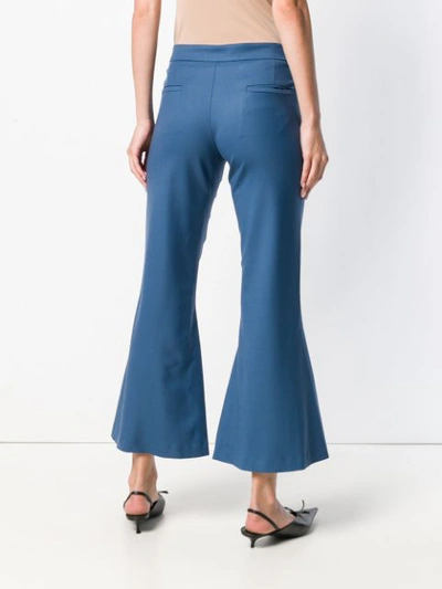 Shop Marco De Vincenzo Flared Cropped Trousers In Blue