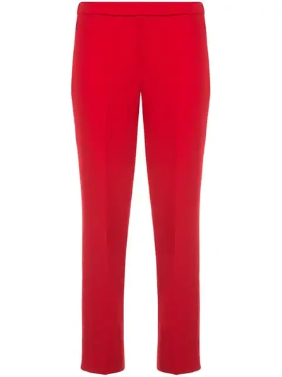 Shop Theory Cropped Pull-on Trousers In Red