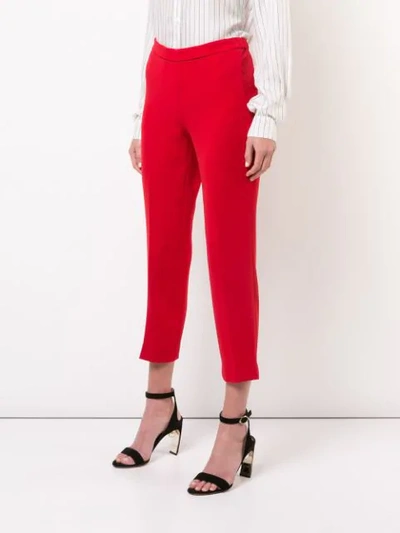 Shop Theory Cropped Pull-on Trousers In Red