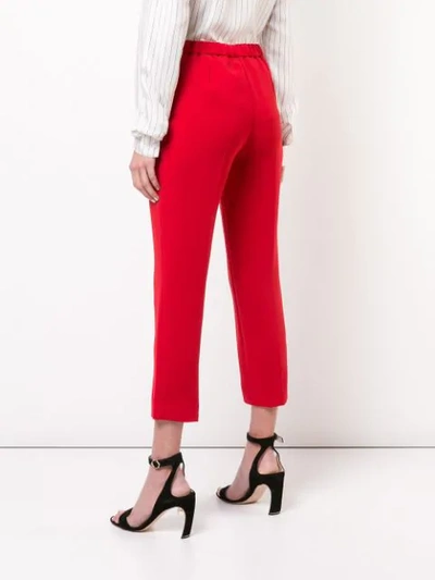 Shop Theory Cropped Pull-on Trousers In Red