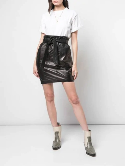 Shop Anine Bing Laurie Tie-waist Mini Skirt In Black