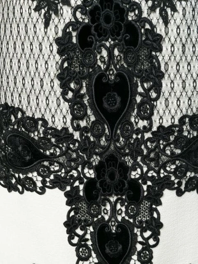 Shop Fausto Puglisi Lace Embroidered Midi Skirt In 103 Nero/avorio