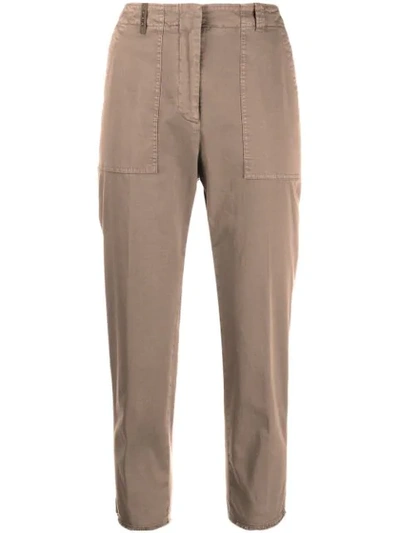 Shop Peserico Hoch Sitzende Cropped-hose - Nude In Neutrals