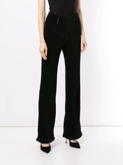 Shop Rachel Gilbert Addie Flared Sequin Trousers In Black