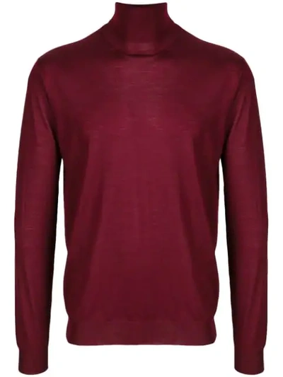 Shop Prada Turtle Neck Sweatshirt In Red