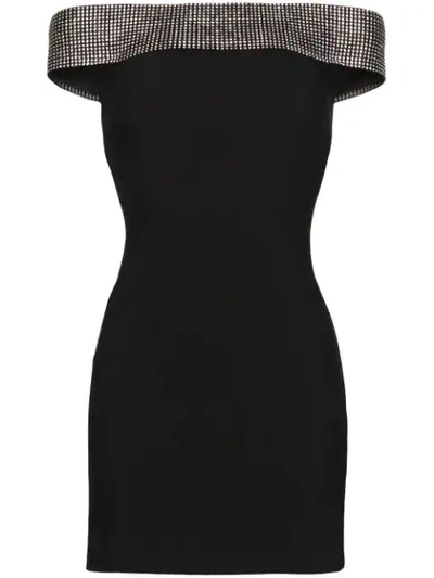 Shop Christopher Kane Crystal Bodycon Dress In Black