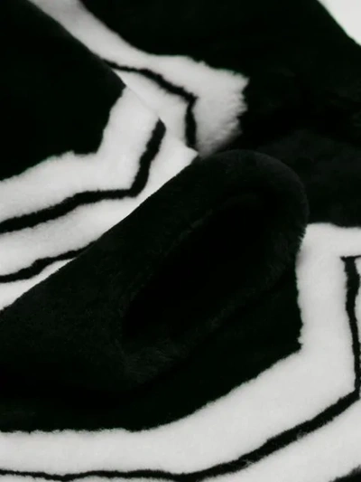 Shop Givenchy Chevron Stripe Faux Fur Jacket In Black