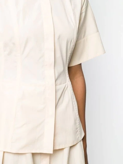 Shop Jil Sander Shirt Midi Dress In Neutrals