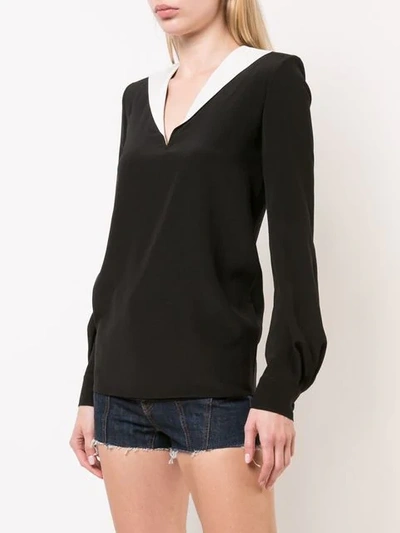 Shop Givenchy Contrasting Collar Blouse In Black
