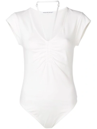 Shop Alexander Wang T Strappy Neck Bodysuit In White