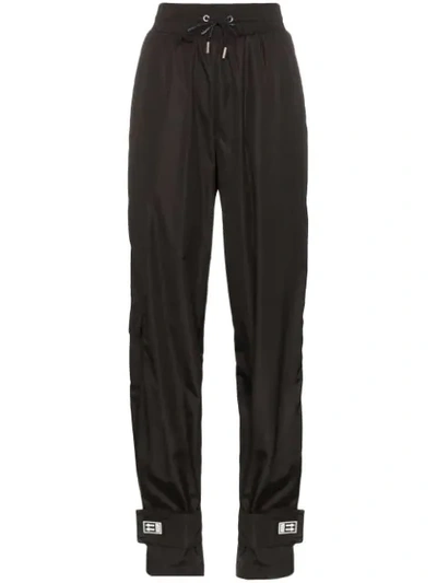 Shop Off-white High-waisted Track Pants In Black
