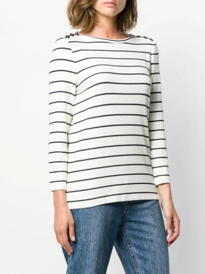 Shop A.p.c. Striped Knitted Top In White