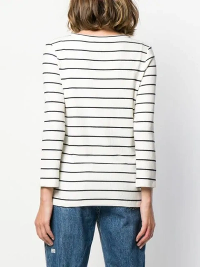 Shop Apc Striped Knitted Top In White